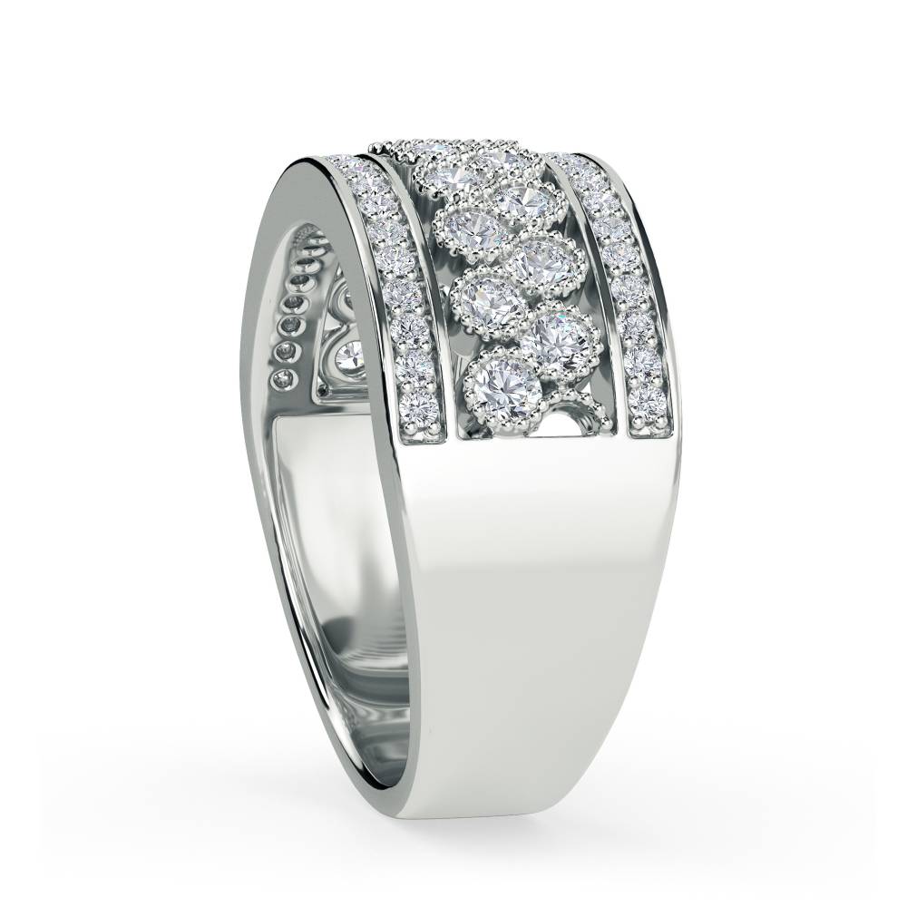 9.5mm Round Diamond Multi Row Dress Ring W