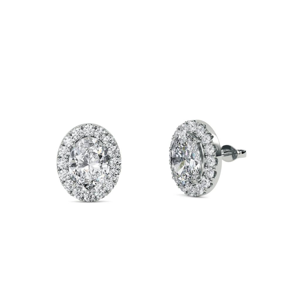 0.80ct Unique Round Diamond Single Halo Earrings W