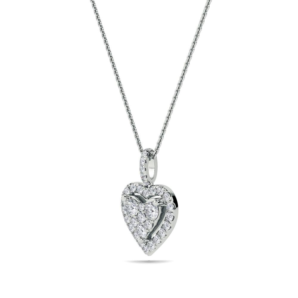 0.40ct Classic Round Diamond Heart Pendant W