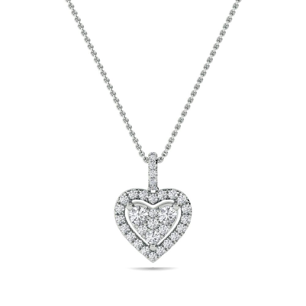 0.40ct Classic Round Diamond Heart Pendant W