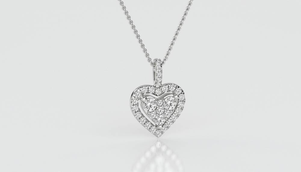 0.40ct Classic Round Diamond Heart Pendant W