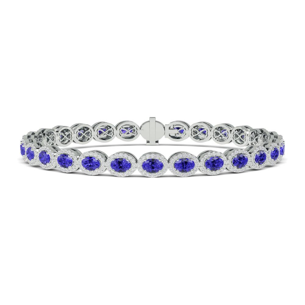 12.30ct Elegant Diamond & Blue Sapphire Tennis Bracelet W