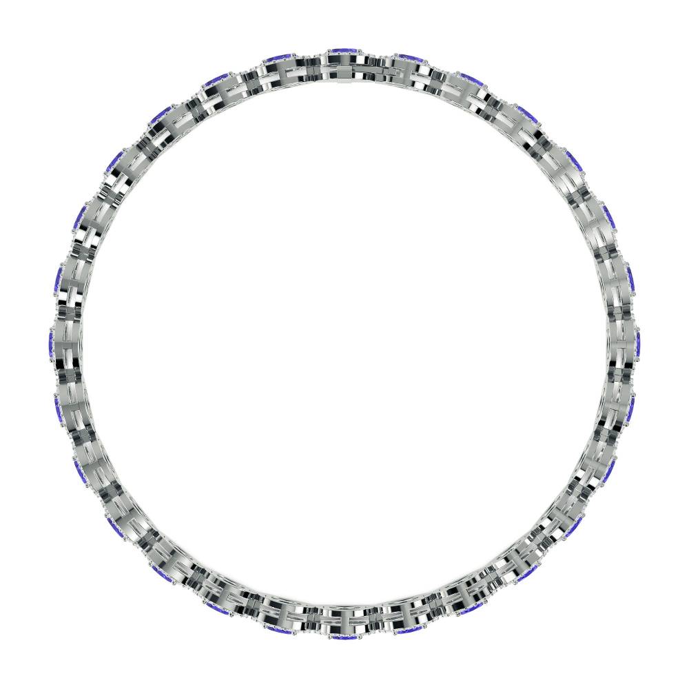 12.30ct Elegant Diamond & Blue Sapphire Tennis Bracelet W