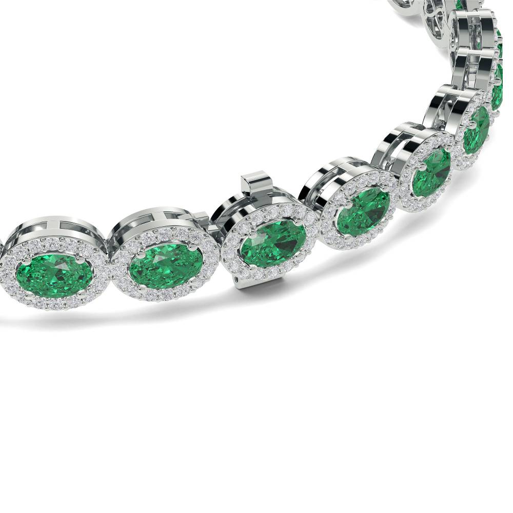 12.30ct Elegant Diamond & Emerald Tennis Bracelet W