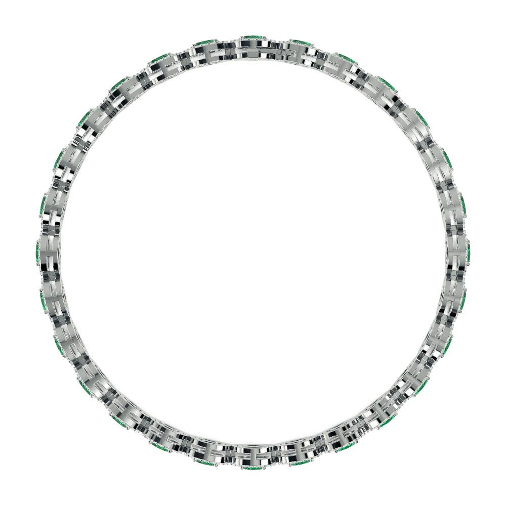 12.30ct Elegant Diamond & Emerald Tennis Bracelet W