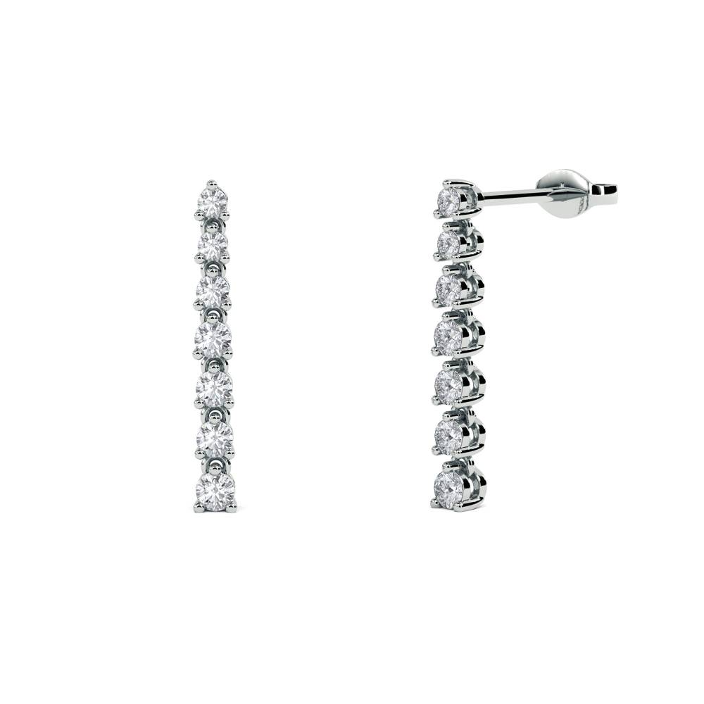 Modern Round Diamond Drop Earrings W