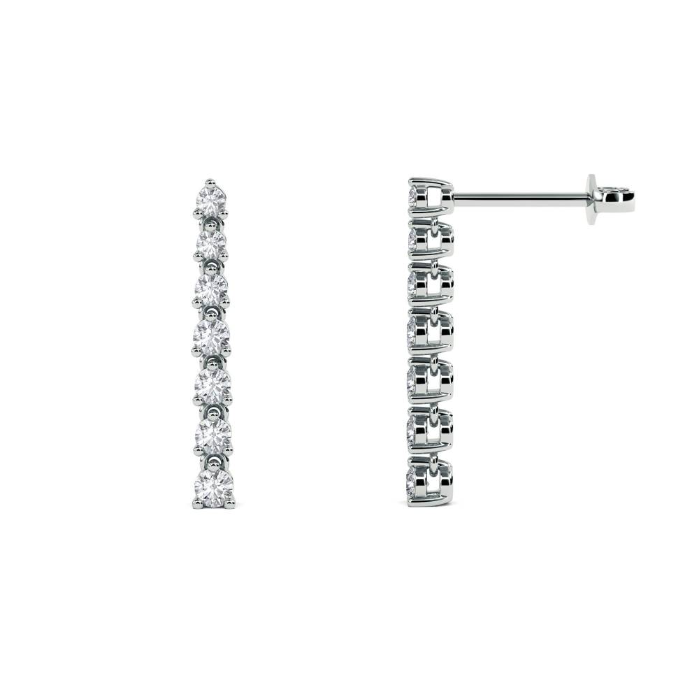 Modern Round Diamond Drop Earrings W