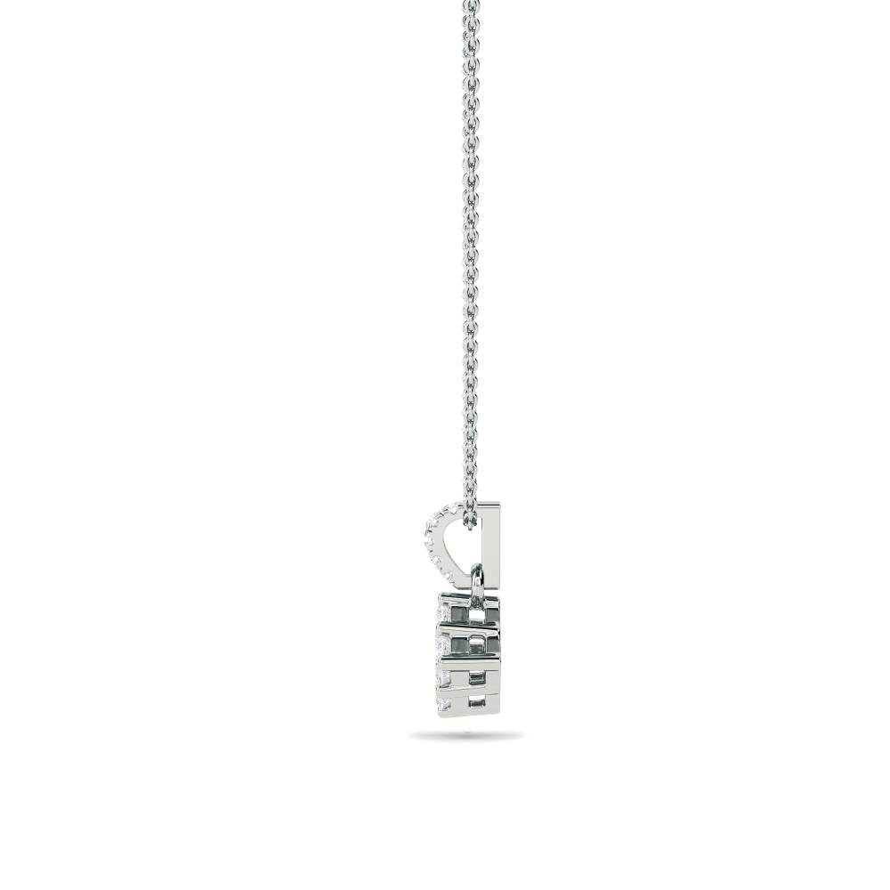 Cluster Princess & Round Diamond Designer Pendant W