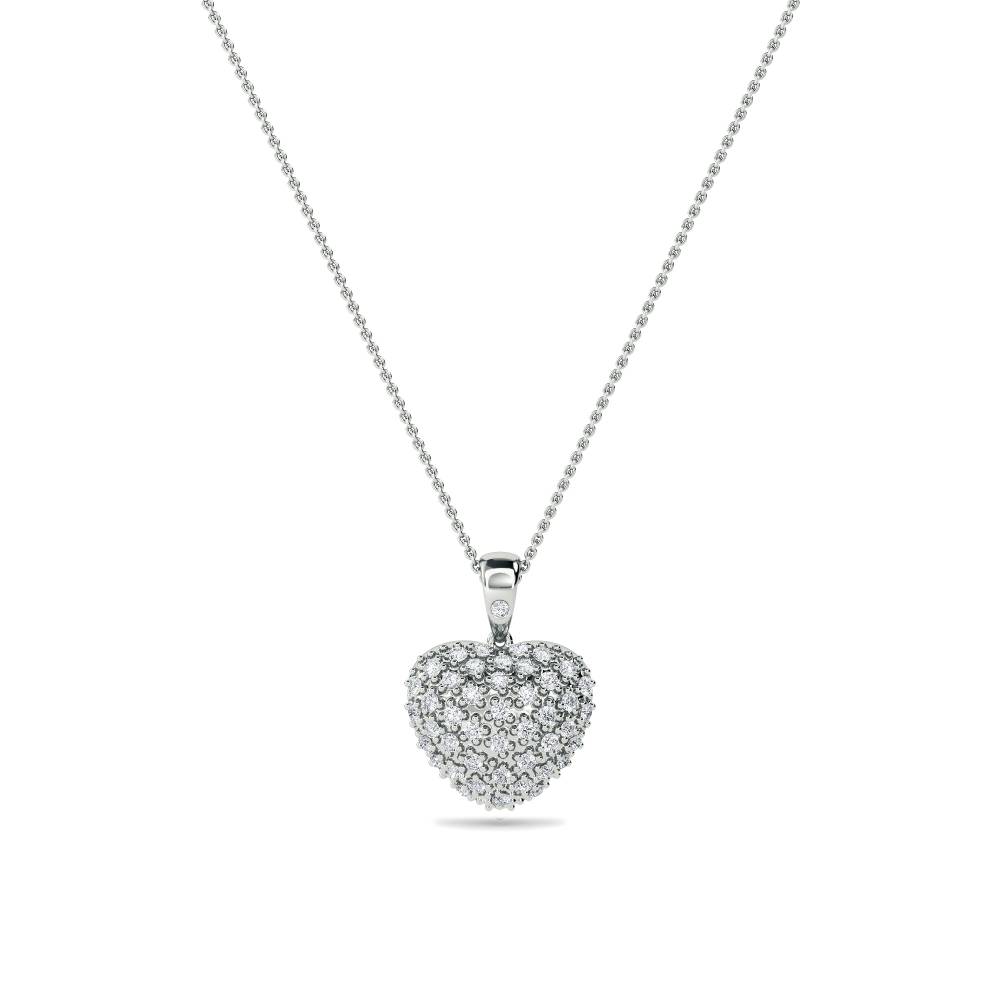 0.20ct Classic Round Diamond Heart Pendant W