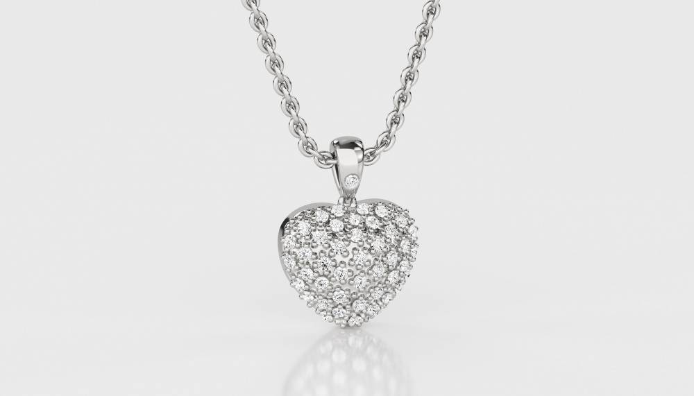 0.20ct Classic Round Diamond Heart Pendant W