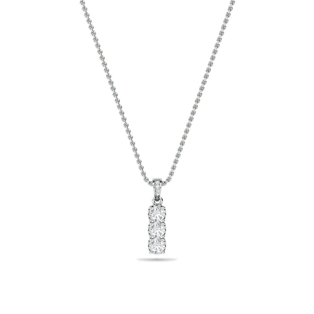 Elegant Round Diamond Trilogy Pendant W