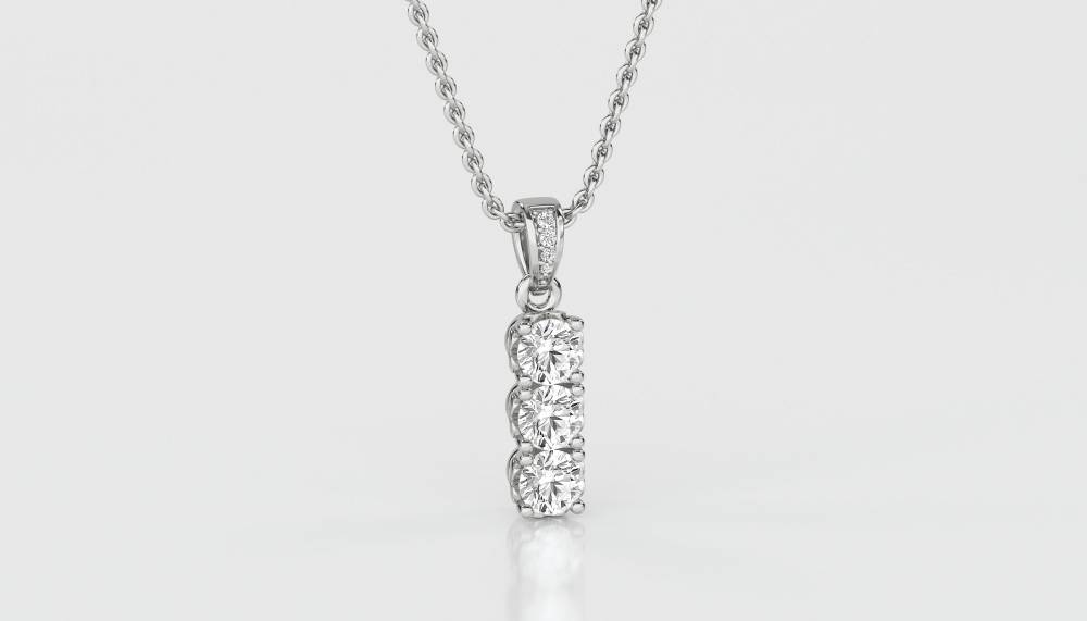 Elegant Round Diamond Trilogy Pendant W