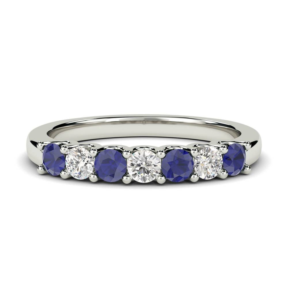 0.50ct Blue Sapphire & Diamond Eternity Ring W