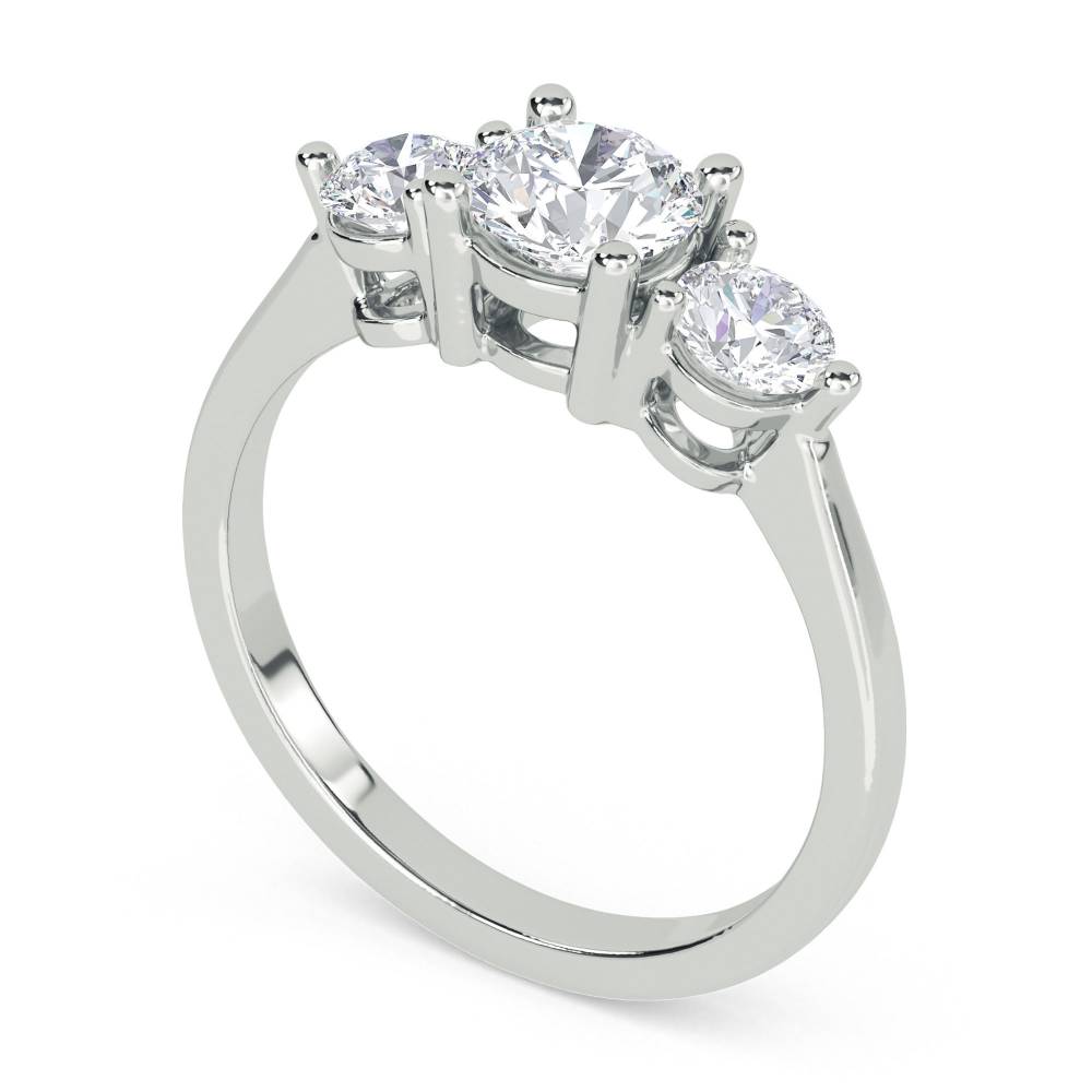 Classic Round Diamond Trilogy Ring W