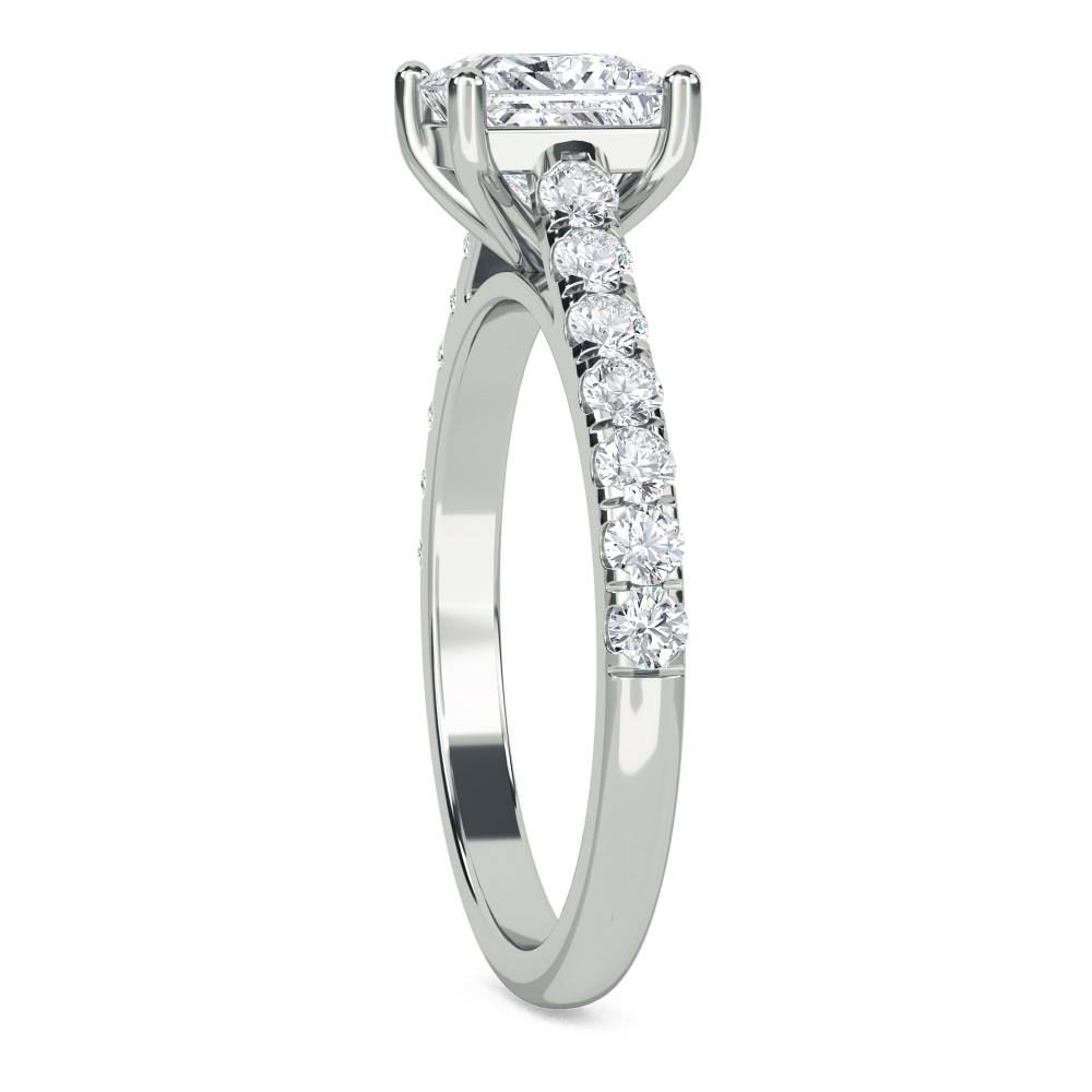 Princess Diamond Shoulder Set Ring W