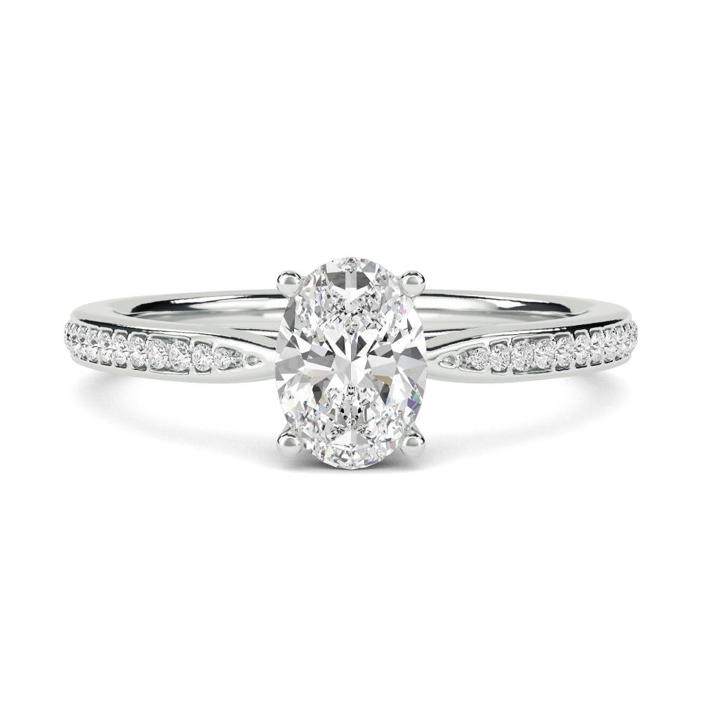 0.50ct Oval Diamond Shoulder Set Ring W