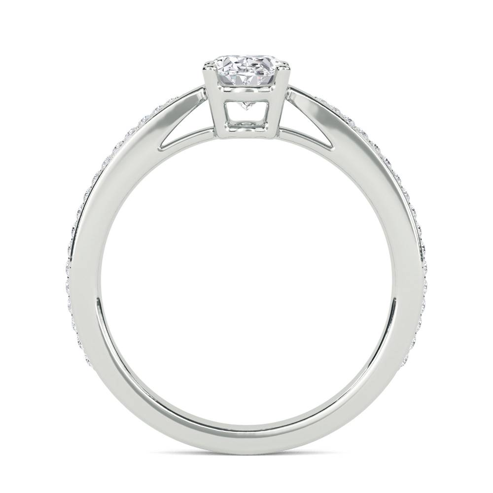 0.50ct Oval Diamond Shoulder Set Ring W