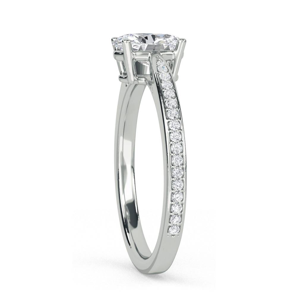 0.50ct Oval Diamond Shoulder Set Ring W