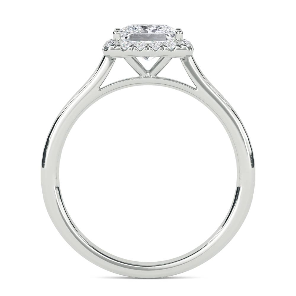 Elegant Princess Diamond Single Halo Ring Image