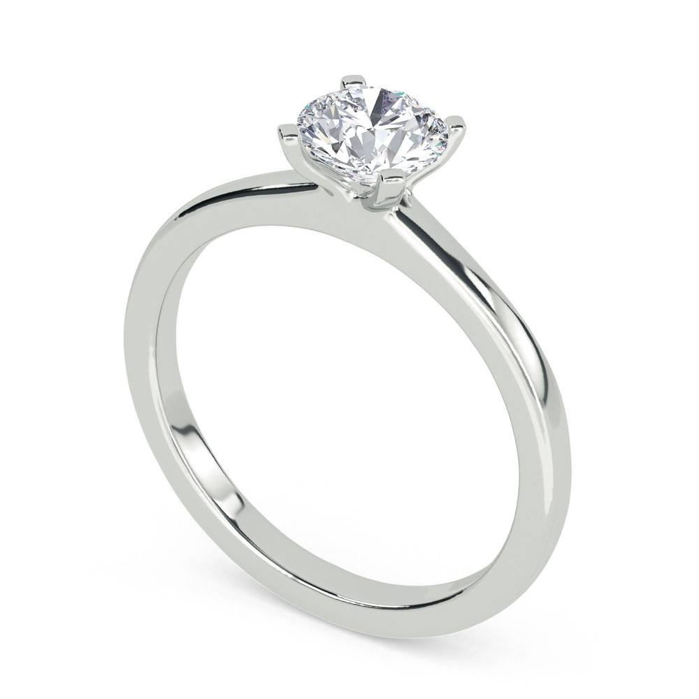 Knife Edge Round Diamond Engagement Ring W