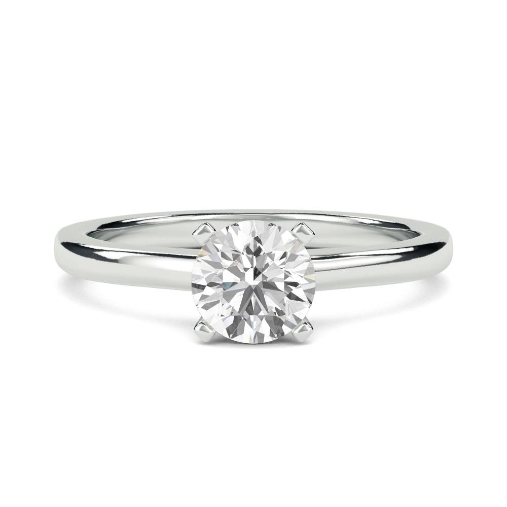 Knife Edge Round Diamond Engagement Ring W