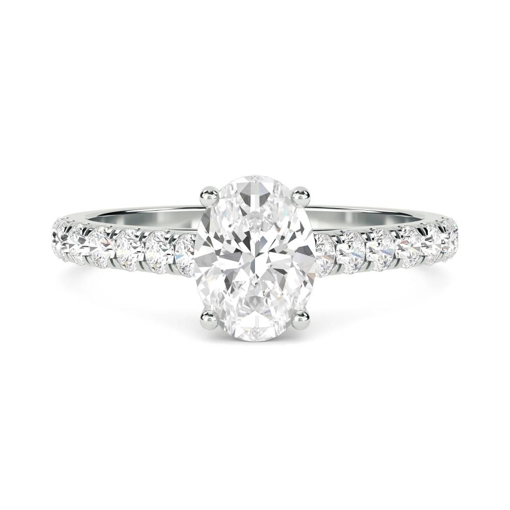 0.50ct Oval Diamond Shoulder Set Ring W