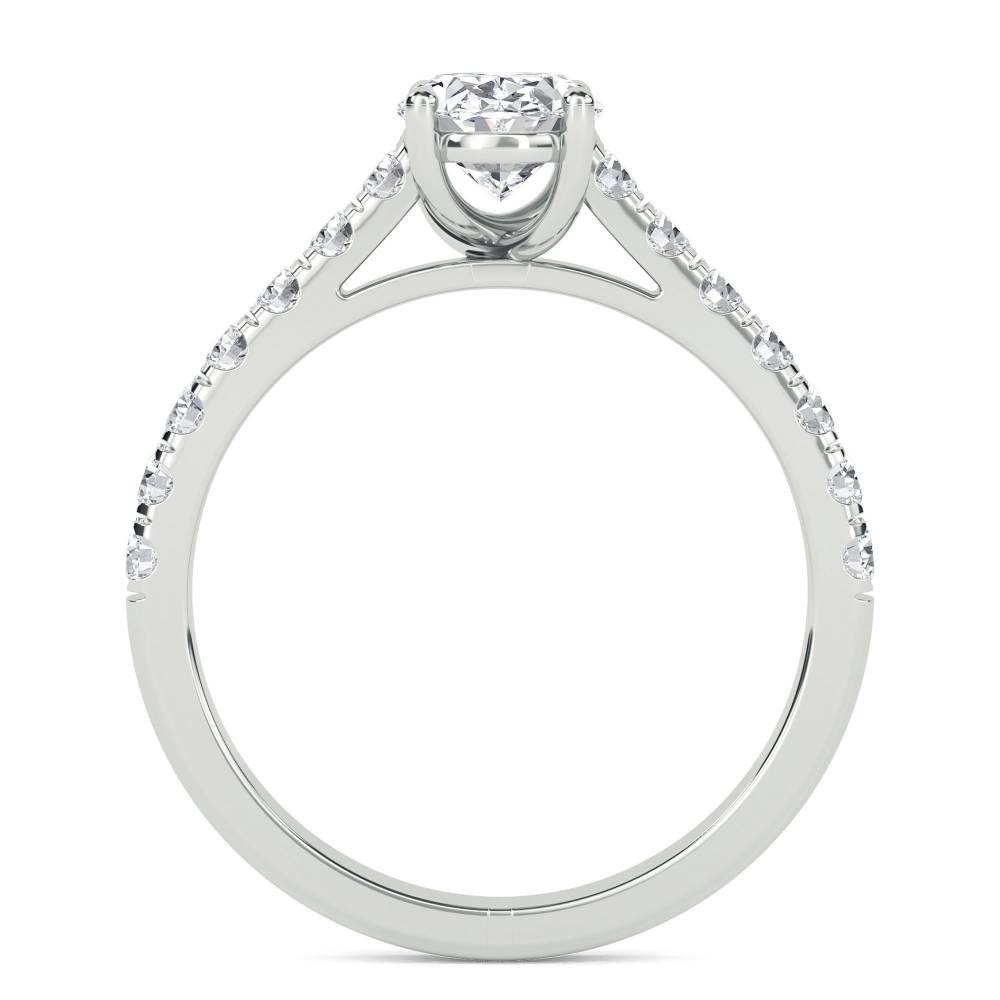 0.50ct Oval Diamond Shoulder Set Ring W