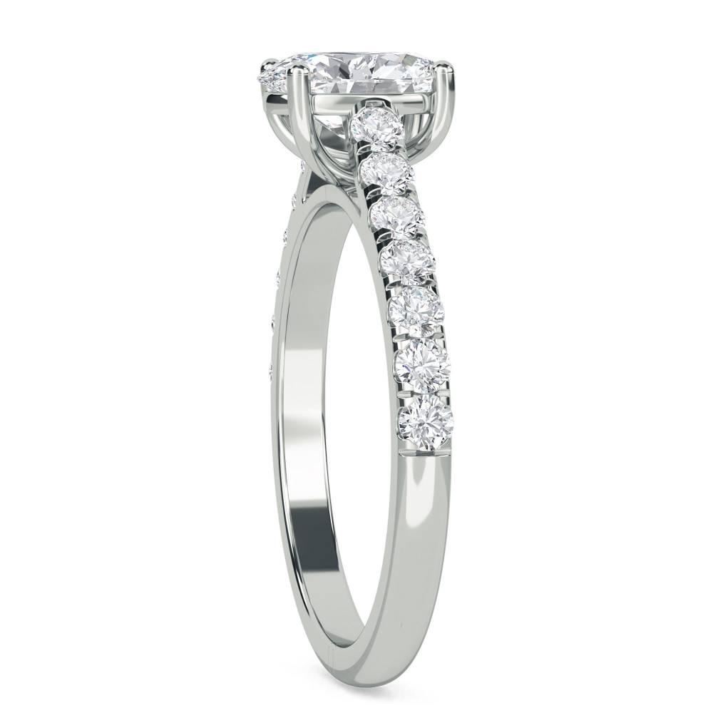 0.50ct Oval Diamond Shoulder Set Ring W