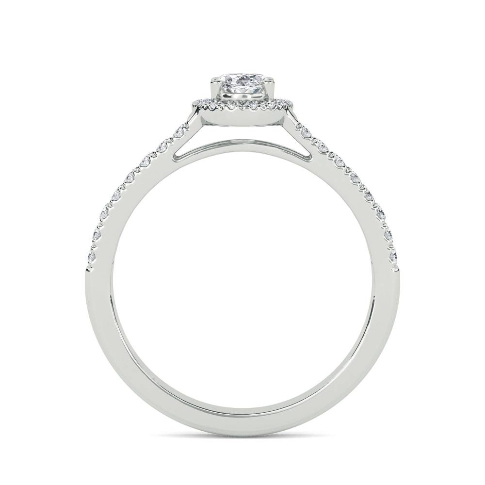 Oval Diamond Double Halo Shoulder Set Ring Image