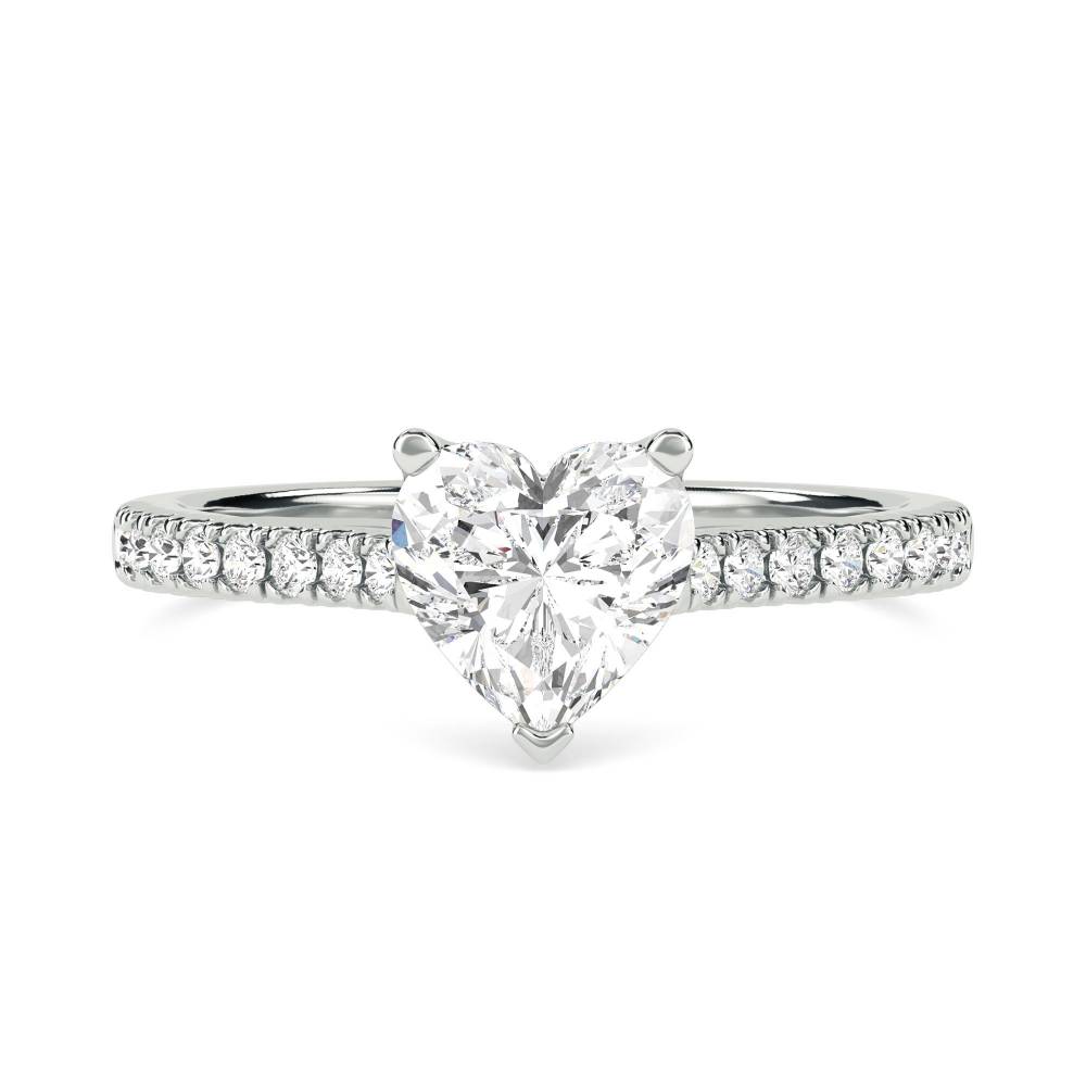 Modern Heart Diamond Shoulder Set Ring W