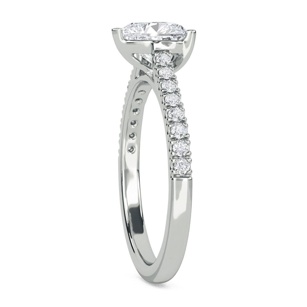 Modern Heart Diamond Shoulder Set Ring W