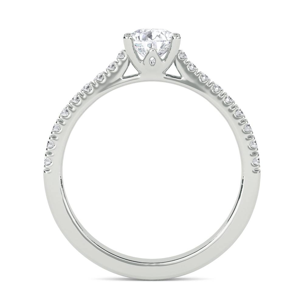 0.50ct Pear Diamond Shoulder Set Ring W