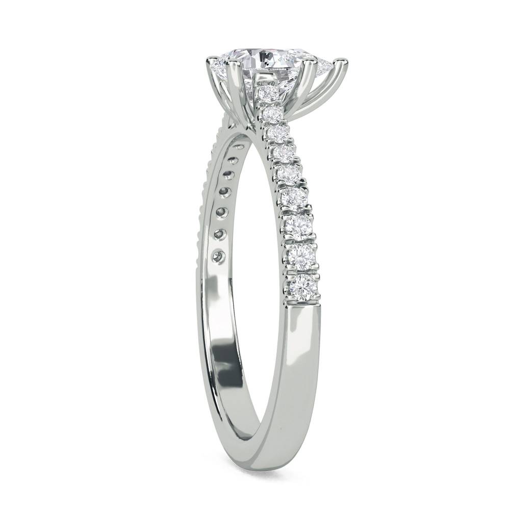 0.50ct Pear Diamond Shoulder Set Ring W