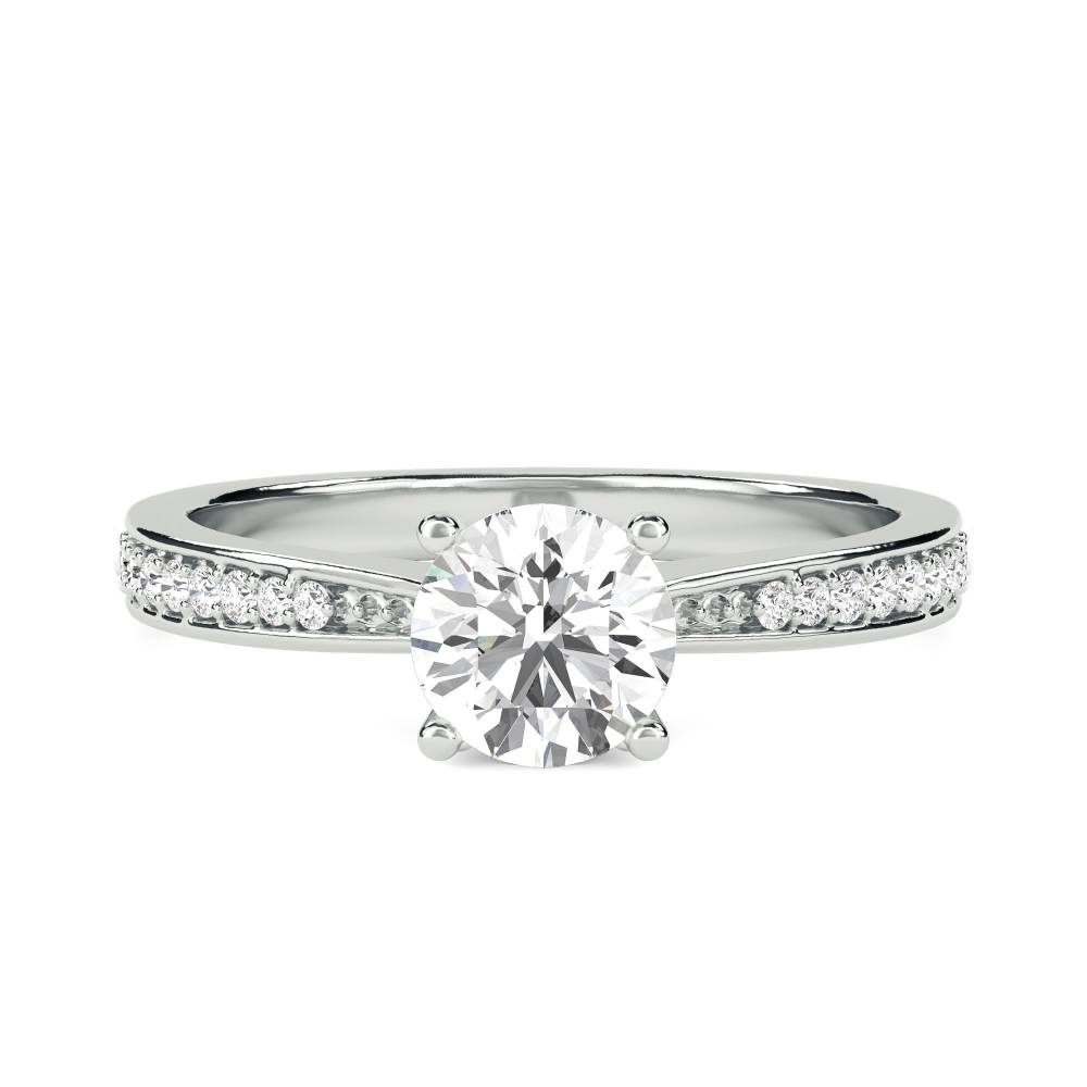 Round Shoulder Set Diamond Engagement Ring W