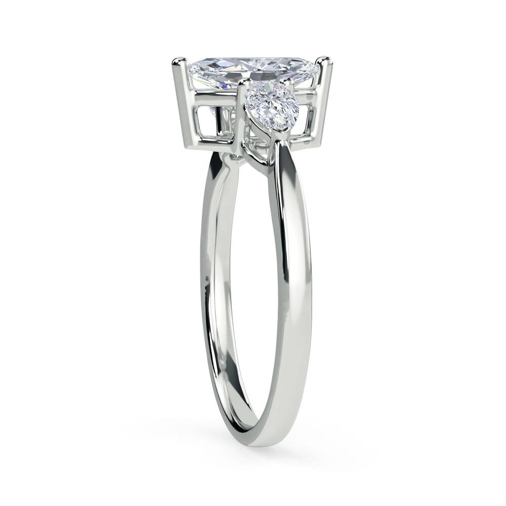 Unique Marquise & Pear Diamond Trilogy Ring Image