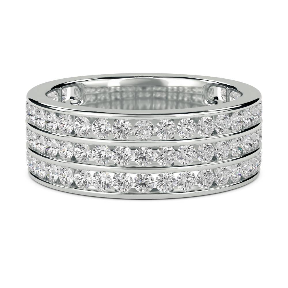 Triple Row Round Diamond Eternity Ring W