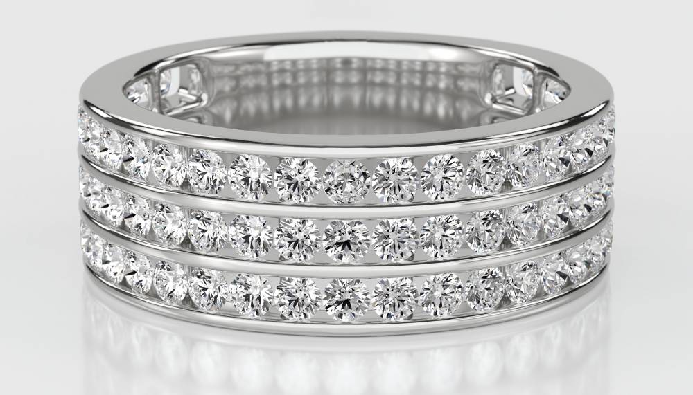 Triple Row Round Diamond Eternity Ring W