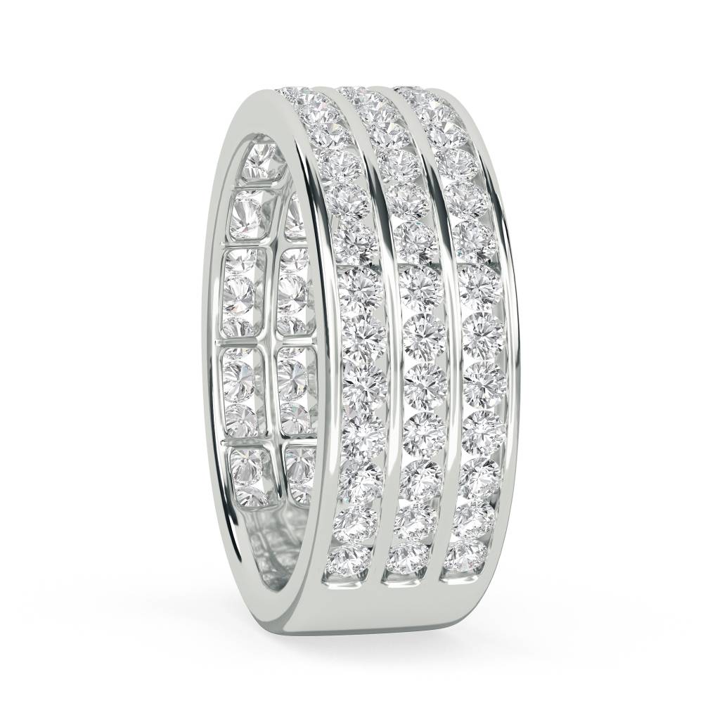 Triple Row Round Diamond Eternity Ring W