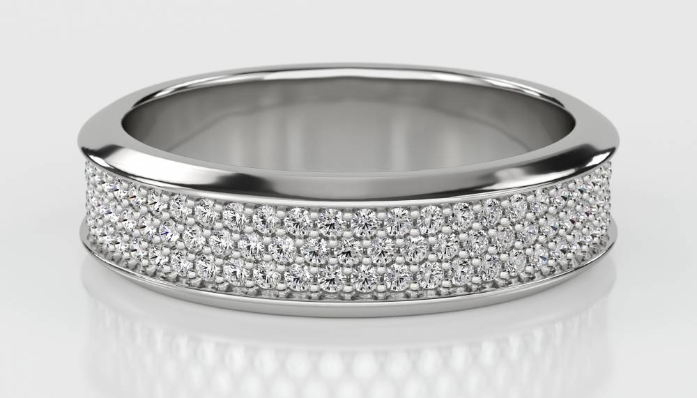 Three Row Round Diamond Full Eternity Ring W