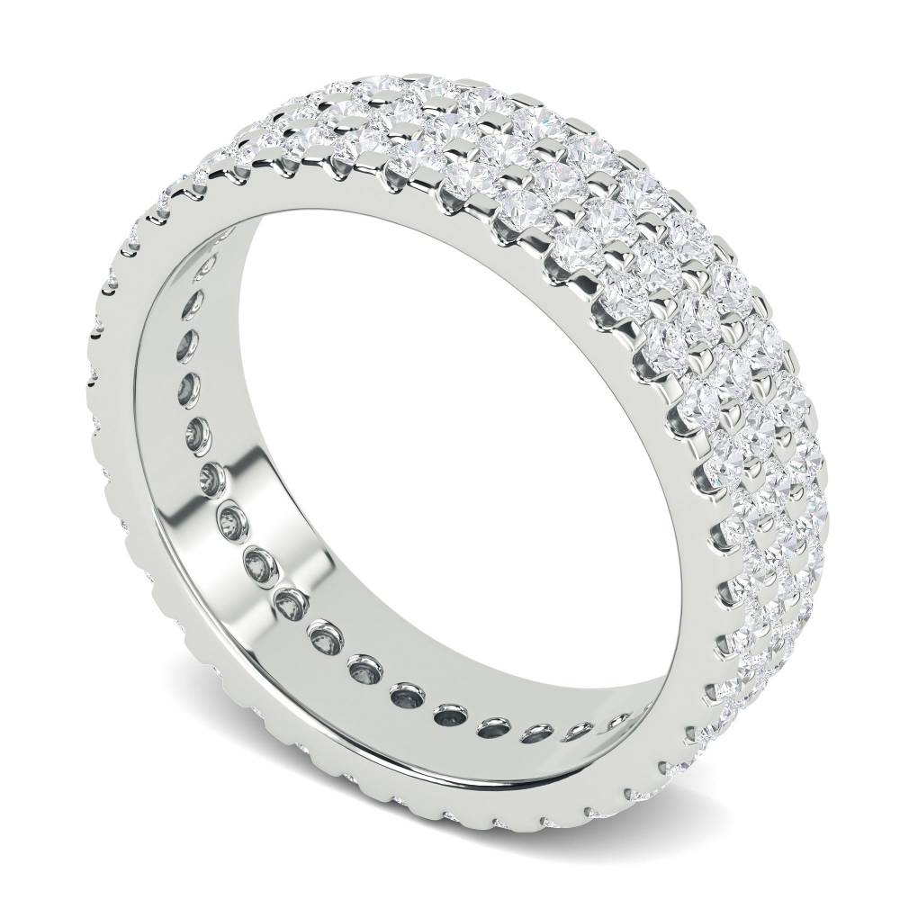 Three Row Round Diamond Full Eternity Ring W