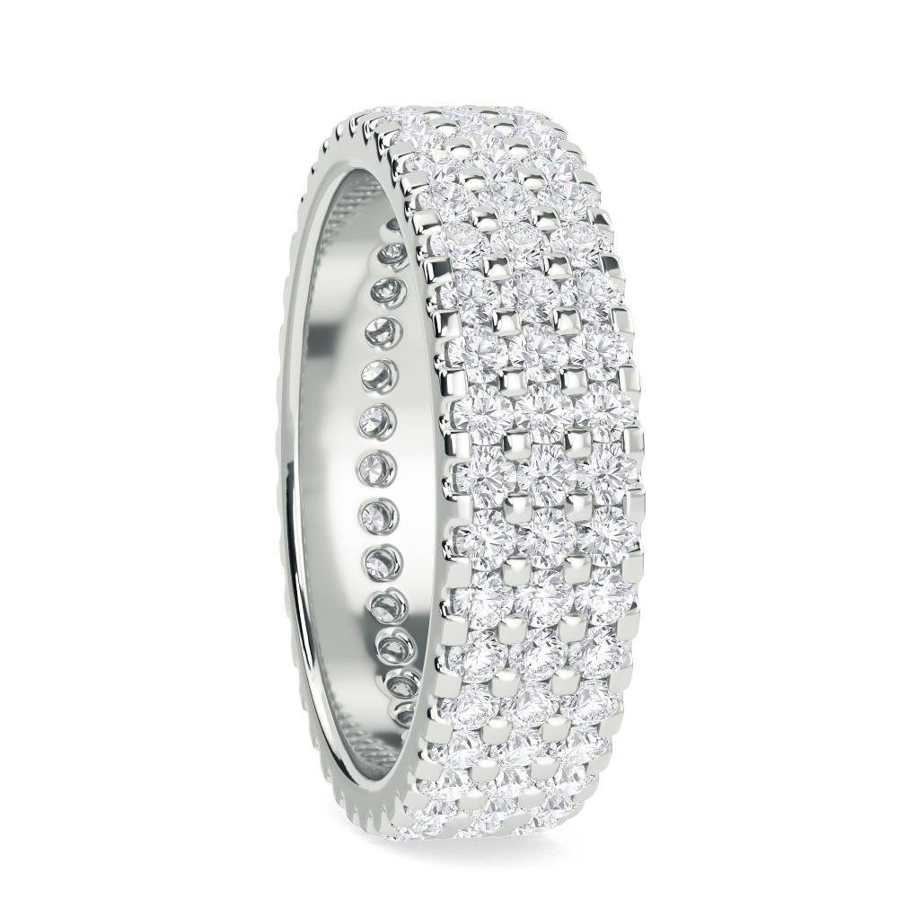 Three Row Round Diamond Full Eternity Ring W