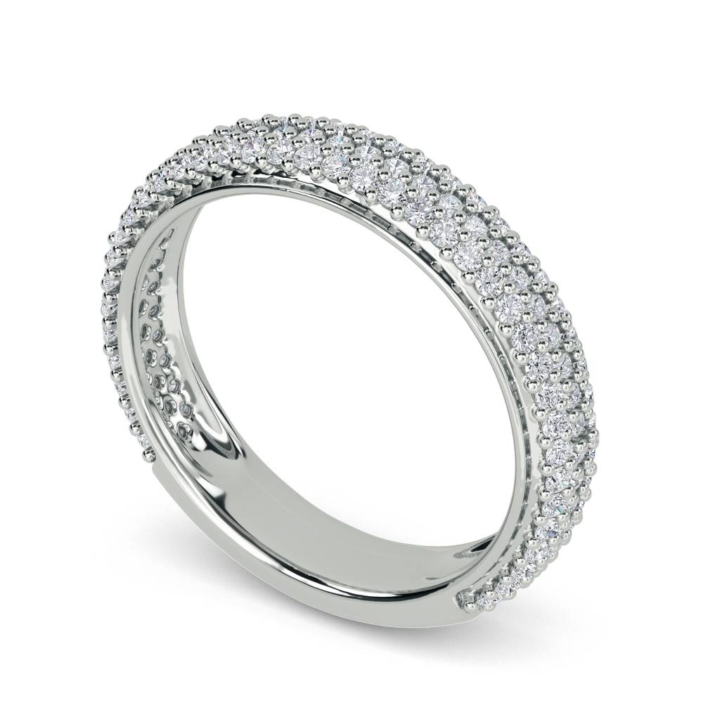 Round Diamond Three Row Eternity Ring W