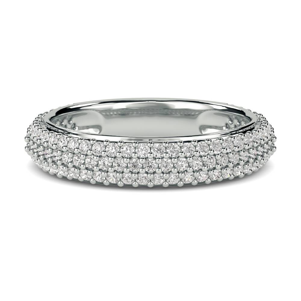 Round Diamond Three Row Eternity Ring W