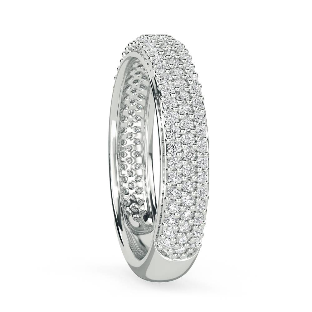 Round Diamond Three Row Eternity Ring W