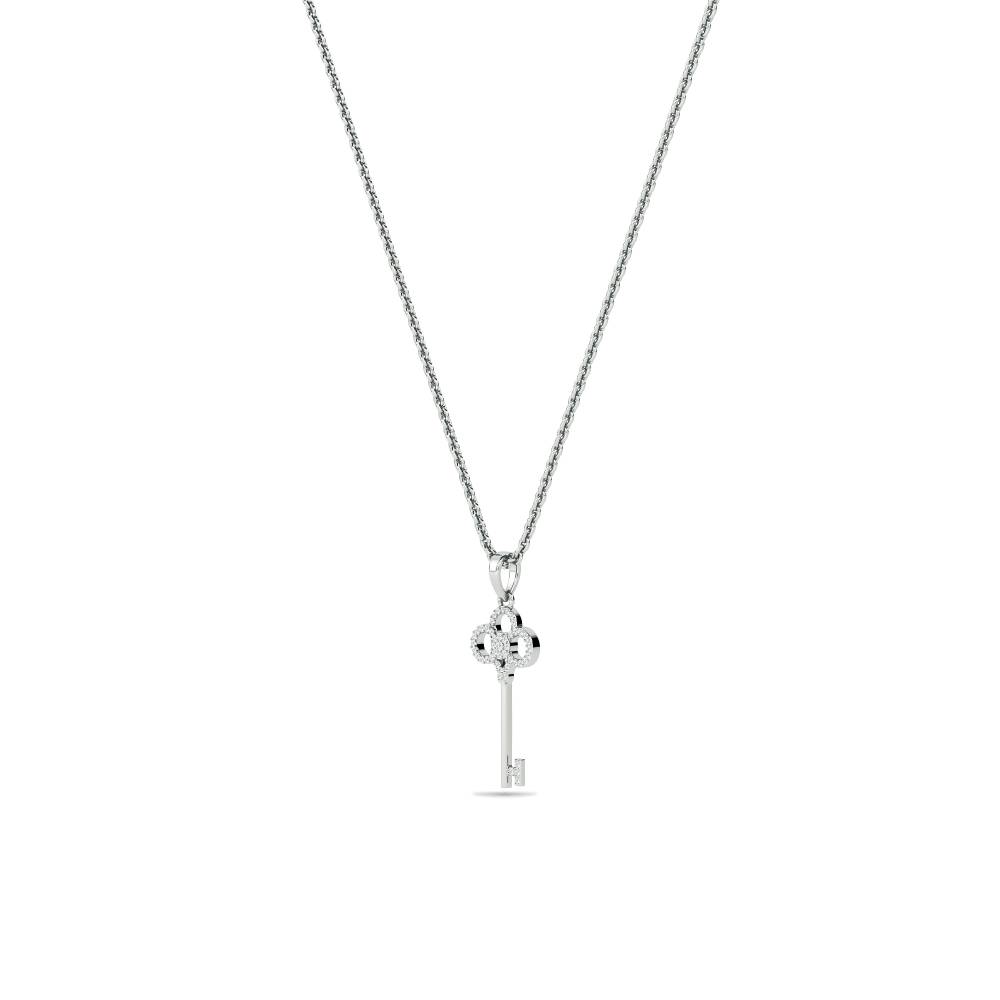 Pave Set Key Diamond Pendant W