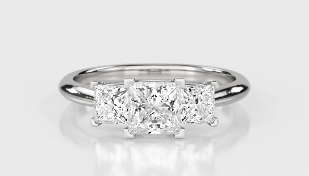 Classic Princess Diamond Trilogy Ring W