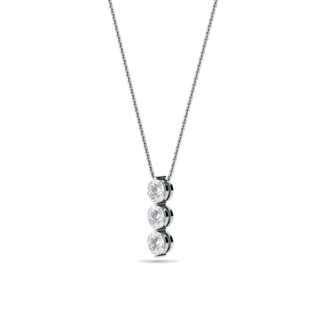 Modern Round Diamond Trilogy Pendant W