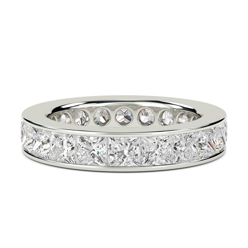 Elegant 4.5mm Princess Diamond Full Eternity Ring W