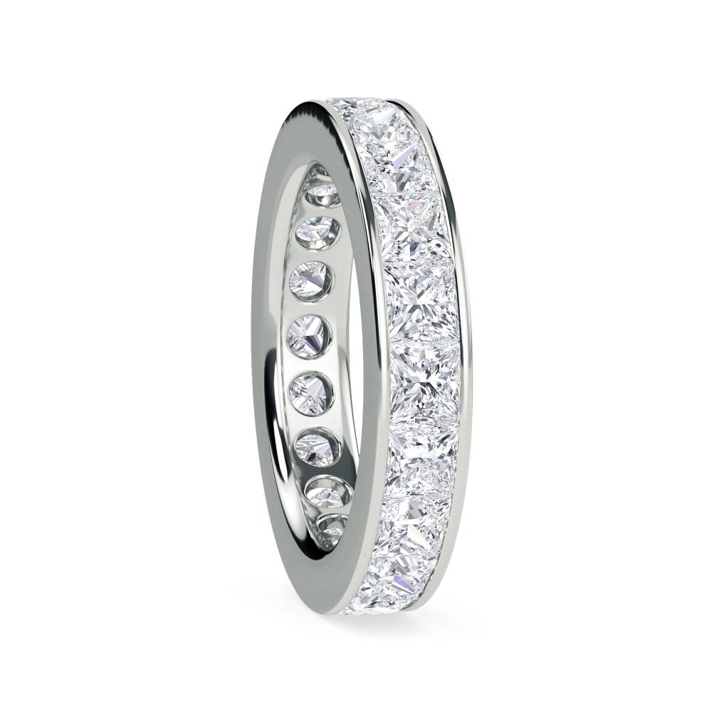 Elegant 4.5mm Princess Diamond Full Eternity Ring W