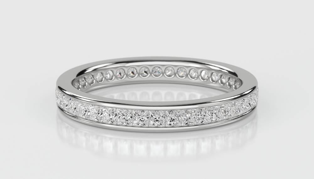 3mm Elegant Princess Diamond Full Eternity Ring W